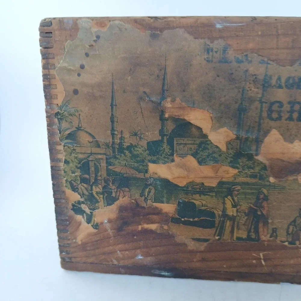 Vintage Tongue And Grove Wood Storage File Box Cottagecore Decor